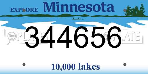 344656 Minnesota License Plate