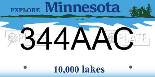 344AAC Minnesota License Plate