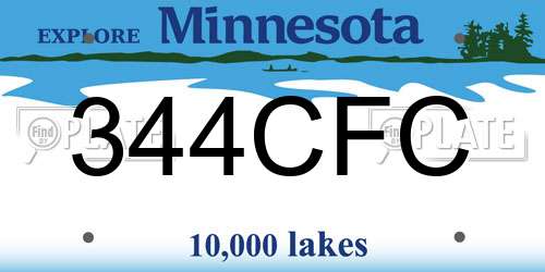 344CFC Minnesota License Plate