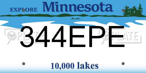 344EPE Minnesota License Plate