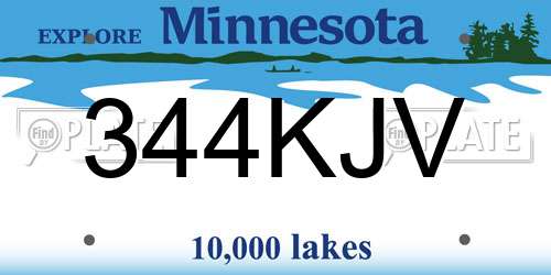 344KJV Minnesota License Plate