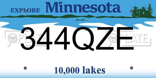 344QZE Minnesota License Plate