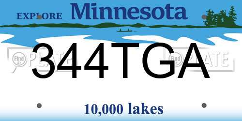 344TGA Minnesota License Plate