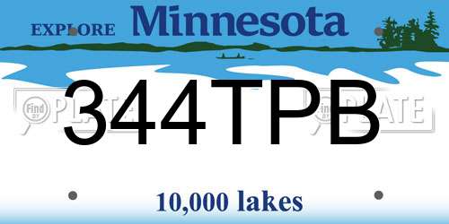 344TPB Minnesota License Plate