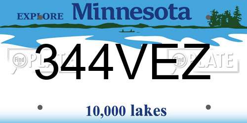 344VEZ Minnesota License Plate