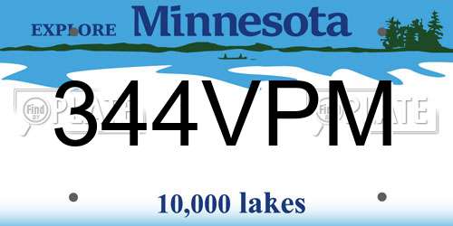 344VPM Minnesota License Plate