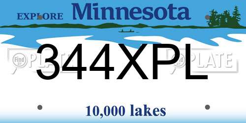 344XPL Minnesota License Plate