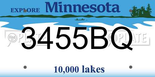 3455BQ Minnesota License Plate