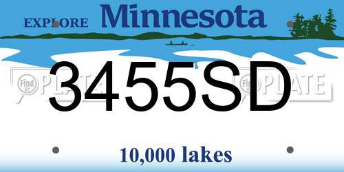 3455SD Minnesota License Plate