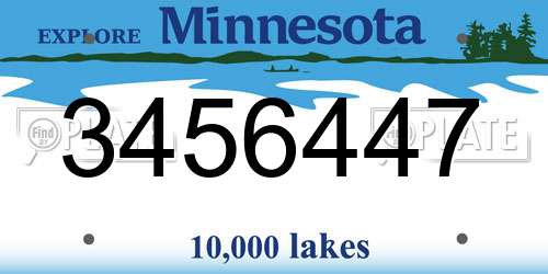 3456447 Minnesota License Plate