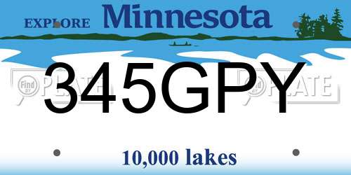 345GPY Minnesota License Plate