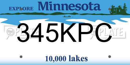 345KPC Minnesota License Plate