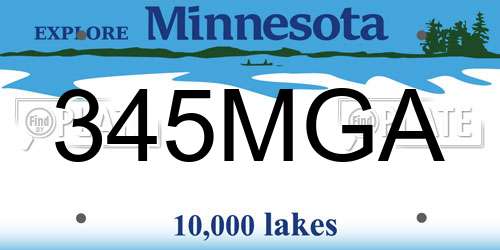 345MGA Minnesota License Plate