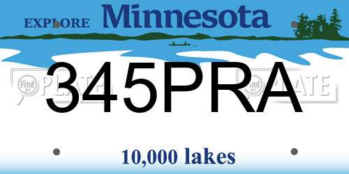 345PRA Minnesota License Plate