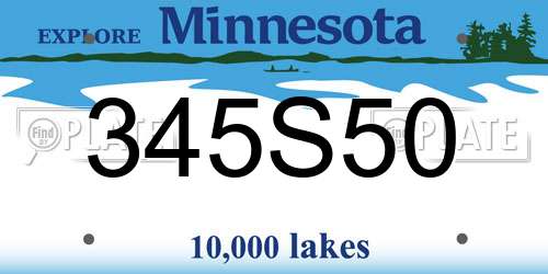 345S50 Minnesota License Plate