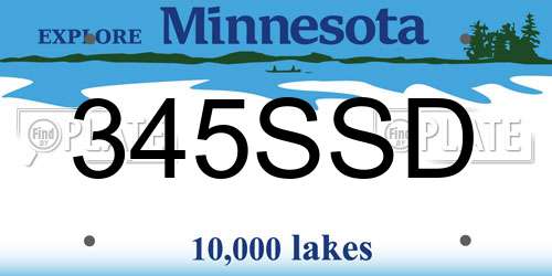 345SSD Minnesota License Plate
