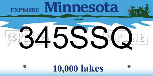 345SSQ Minnesota License Plate