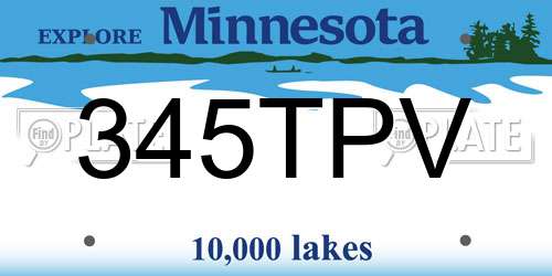 345TPV Minnesota License Plate