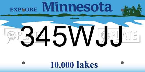 345WJJ Minnesota License Plate