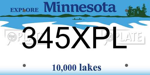 345XPL Minnesota License Plate