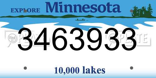 3463933 Minnesota License Plate