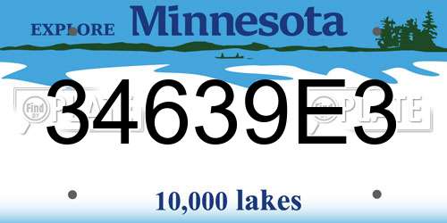 34639E3 Minnesota License Plate