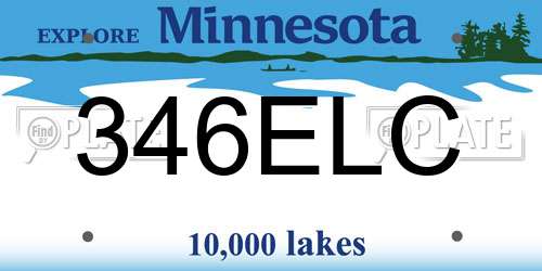 346ELC Minnesota License Plate