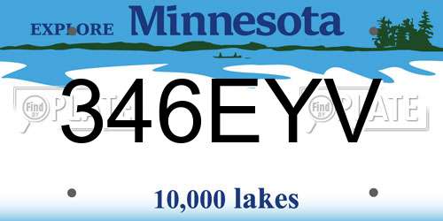 346EYV Minnesota License Plate