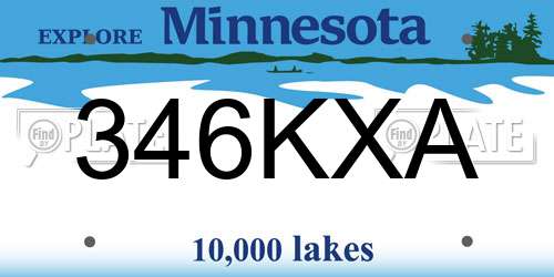 346KXA Minnesota License Plate