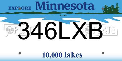 346LXB Minnesota License Plate