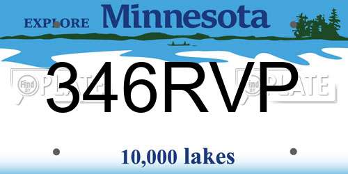 346RVP Minnesota License Plate