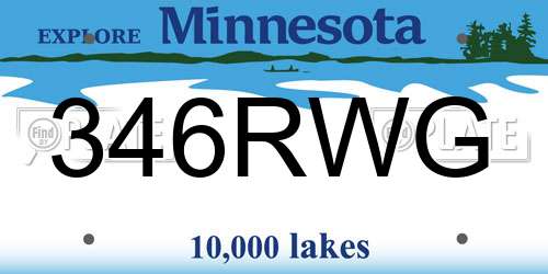 346RWG Minnesota License Plate