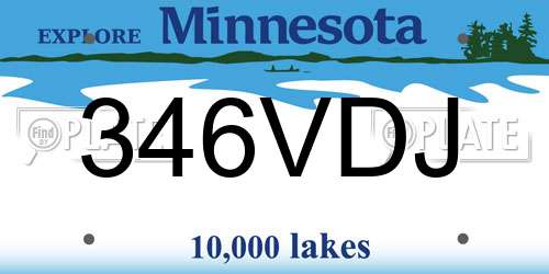 346VDJ Minnesota License Plate