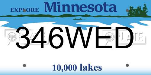 346WED Minnesota License Plate