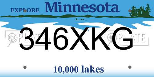346XKG Minnesota License Plate
