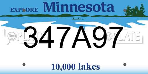 347A97 Minnesota License Plate