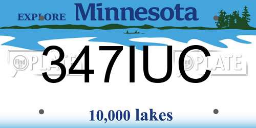 347IUC Minnesota License Plate