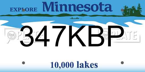 347KBP Minnesota License Plate