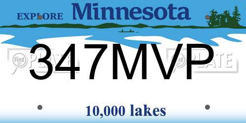 347MVP Minnesota License Plate