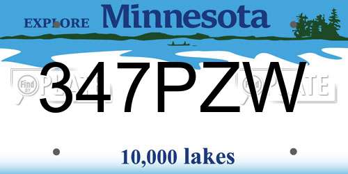 347PZW Minnesota License Plate