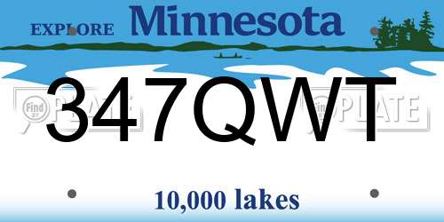 347QWT Minnesota License Plate