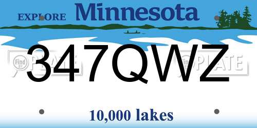 347QWZ Minnesota License Plate