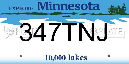347TNJ Minnesota License Plate