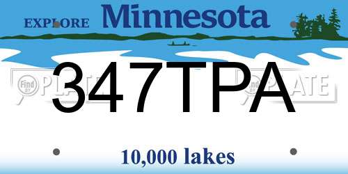 347TPA Minnesota License Plate