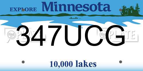347UCG Minnesota License Plate