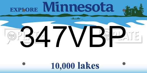 347VBP Minnesota License Plate