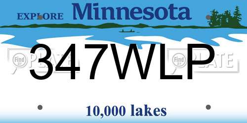 347WLP Minnesota License Plate