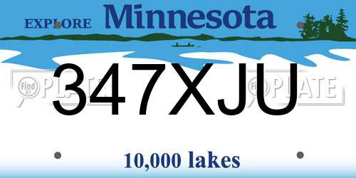 347XJU Minnesota License Plate