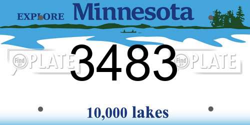 3483 Minnesota License Plate