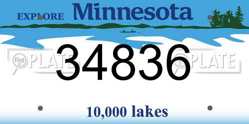 34836 Minnesota License Plate